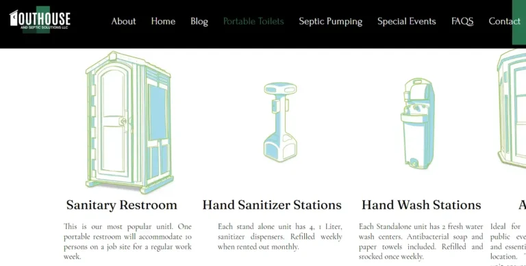 Table and chair rental portable toilet Austin 11 1 768x389